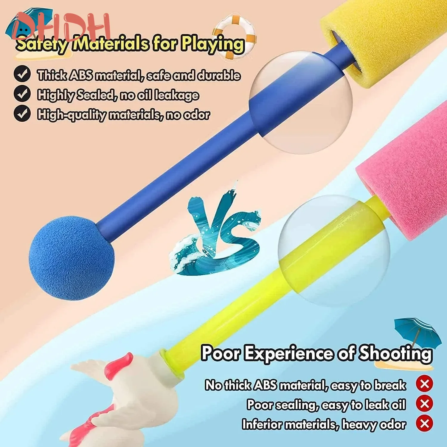Pistola de agua con burbujas para niños – Boquilla desmontable verano