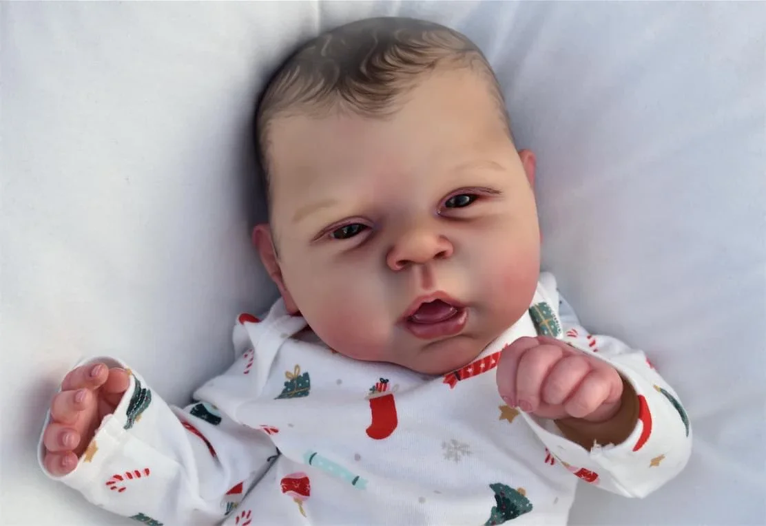 NPK 19 ''pelo terminado hecho a mano pintado Estella realista bebé Reborn cuerpo suave muñeca recién nacida niños muñecas de regalo