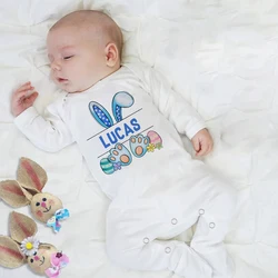 Body personalizado de Pascua para bebé – Traje de dormir tipo babygrow con conejito nombre