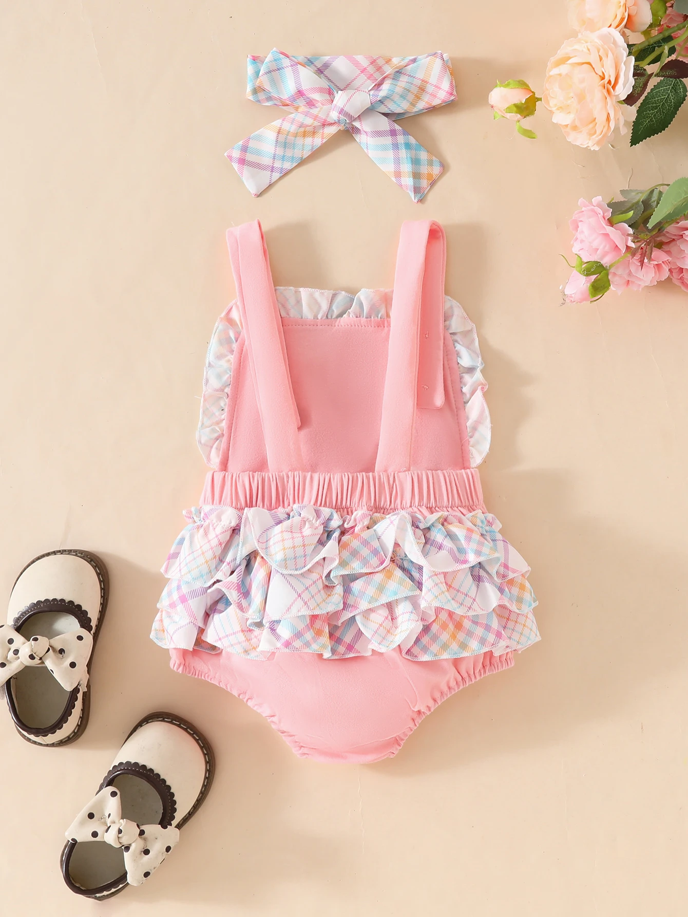 Mono de bebé con tirantes de encaje y estampado de helado - imagen 5