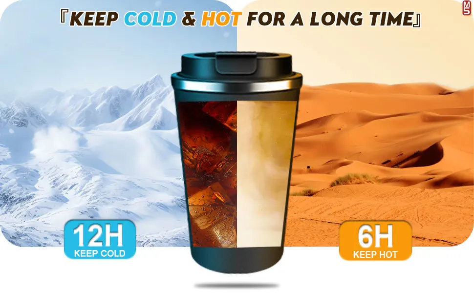 Coffee Mug 12oz - Insulated Coffee Travel Mug Spill Proof