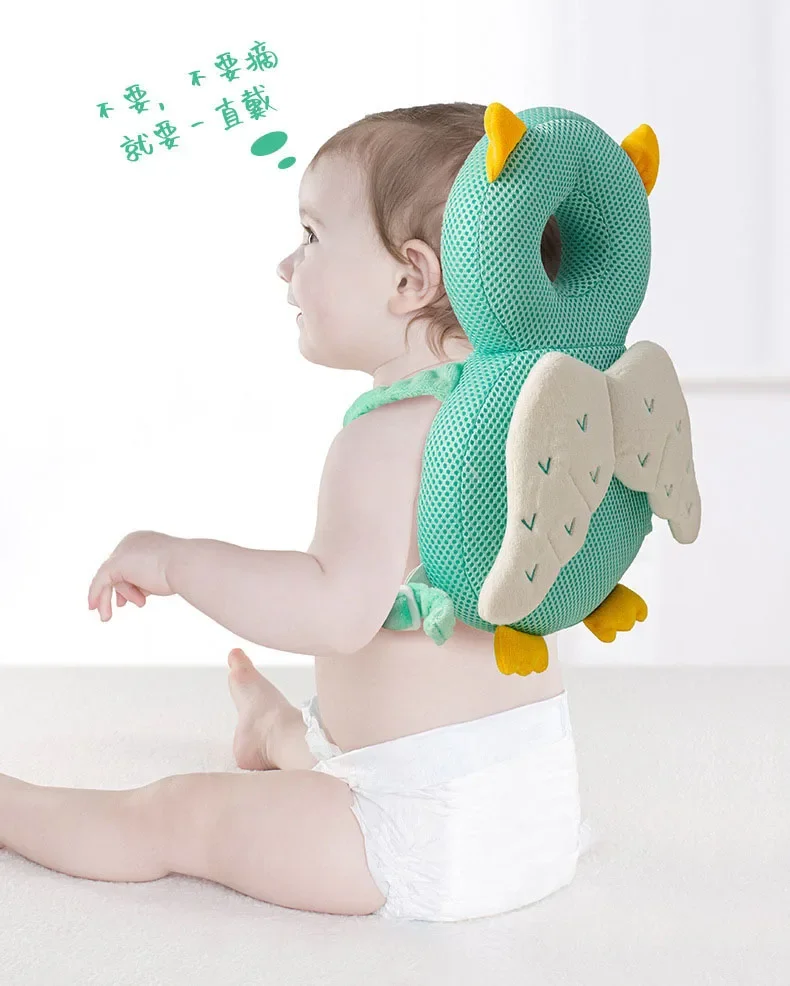 Protector de cabeza de bebé, almohada de seguridad para niños pequeños, mochila de dibujos animados de algodón PP suave, cojín, casco de seguridad para niños