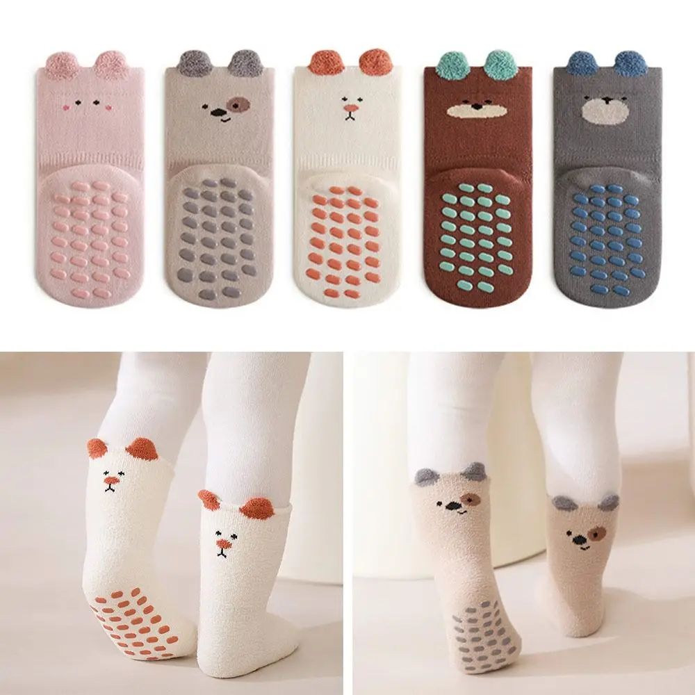 Calcetines de invierno para bebé antideslizantes gruesos con dibujos