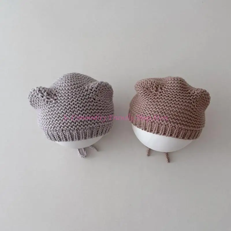 85AE Gorro tejido para bebé 0 a 24 meses, gorro para niño pequeño, gorro cálido para otoño e invierno, accesorio
