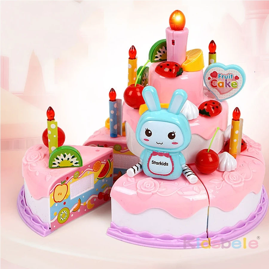 Juguete de pastel de cumpleaños DIY de simulación para niños, cocina de imitación, regalo de fiesta de cumpleaños y Navidad, juguete creativo de pastel de Triple capa - imagen 3