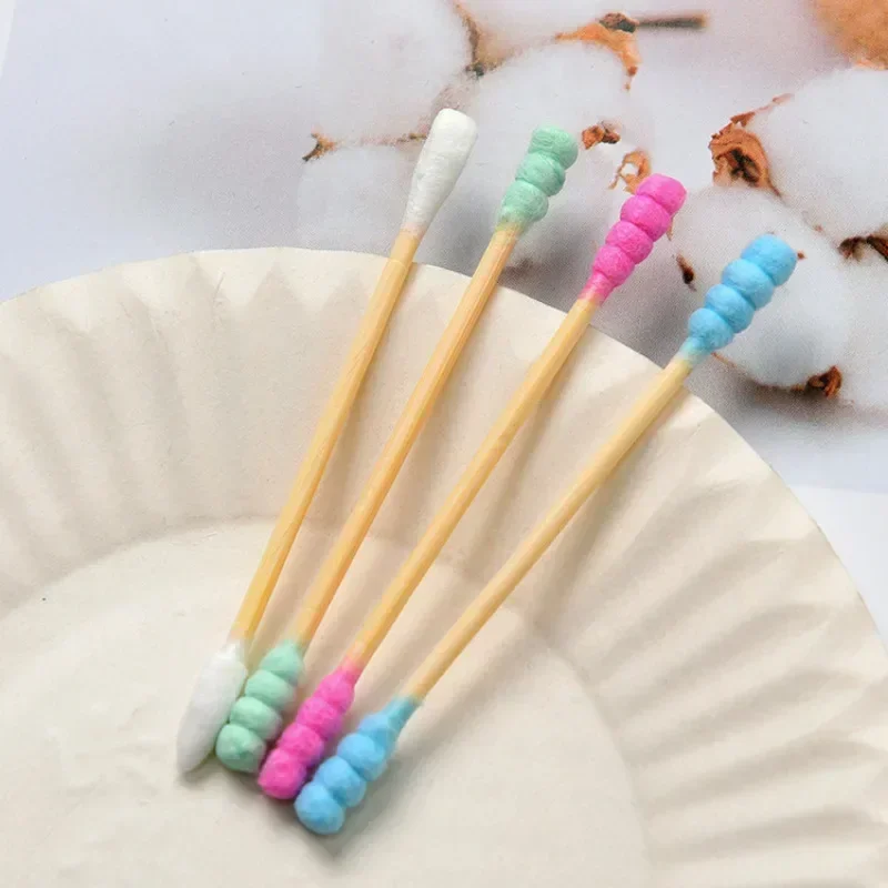 Bastoncillos de algodón para bebés con doble punta y varilla de madera - imagen 5