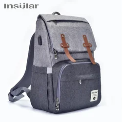 Mochila de pañales Insular con USB – Bolsa maternal práctica