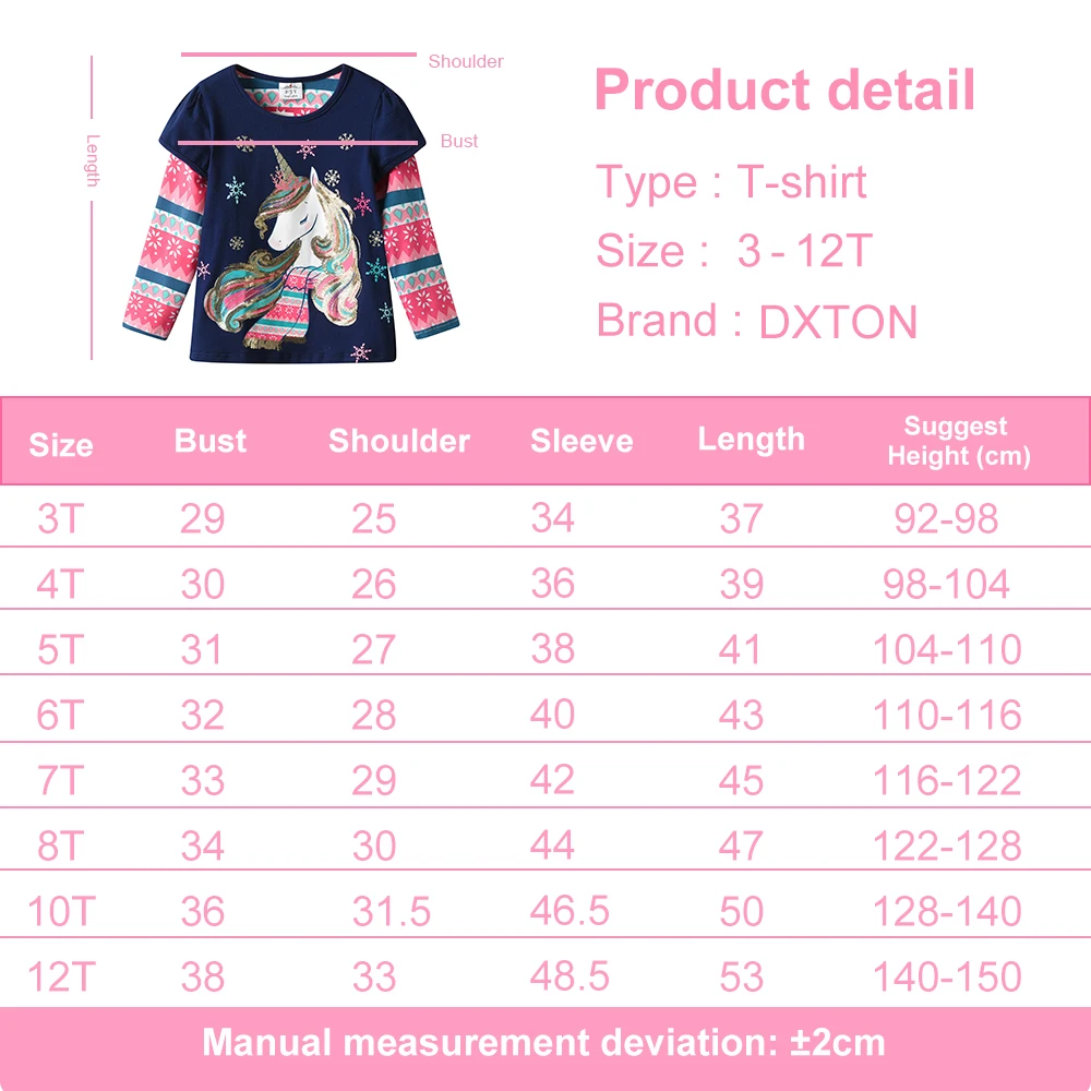 DXTON Camiseta rayas para niña – Ropa otoño cómoda - imagen 4