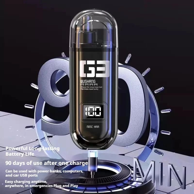 Recortador de pelo de nariz y orejas con carga eléctrica para hombre, recortador de pelo de nariz eléctrico portátil, Mini diseño compacto, carga rápida - imagen 3