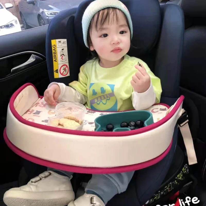 Mesa organizadora de platos de cena multifuncional, plato de cena práctico para bebé, bandeja de asiento de seguridad, plato de cena de coche para niños - imagen 4