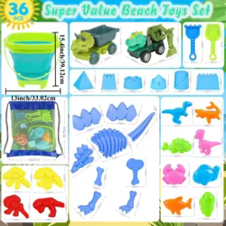 Juguetes de playa dinosaurios para niños – Kit con cubo y moldes