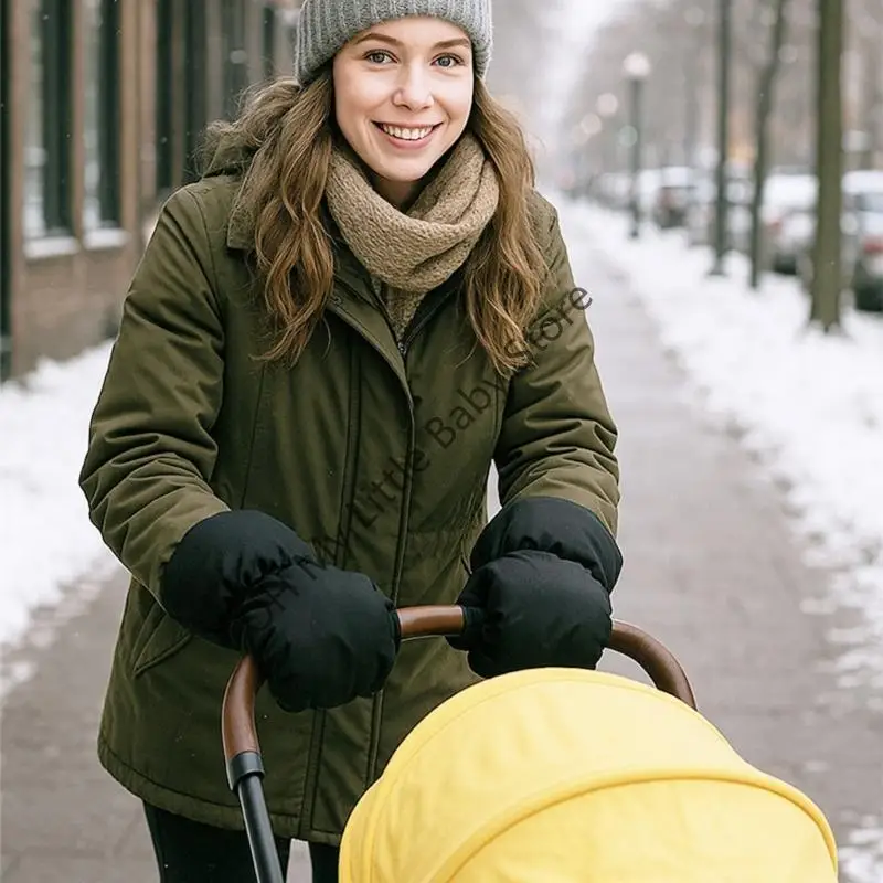 Cochecitos térmicos M76C, protectores manos, correas muñeca flexibles resistentes agua, cierre duradero para crianza - imagen 4