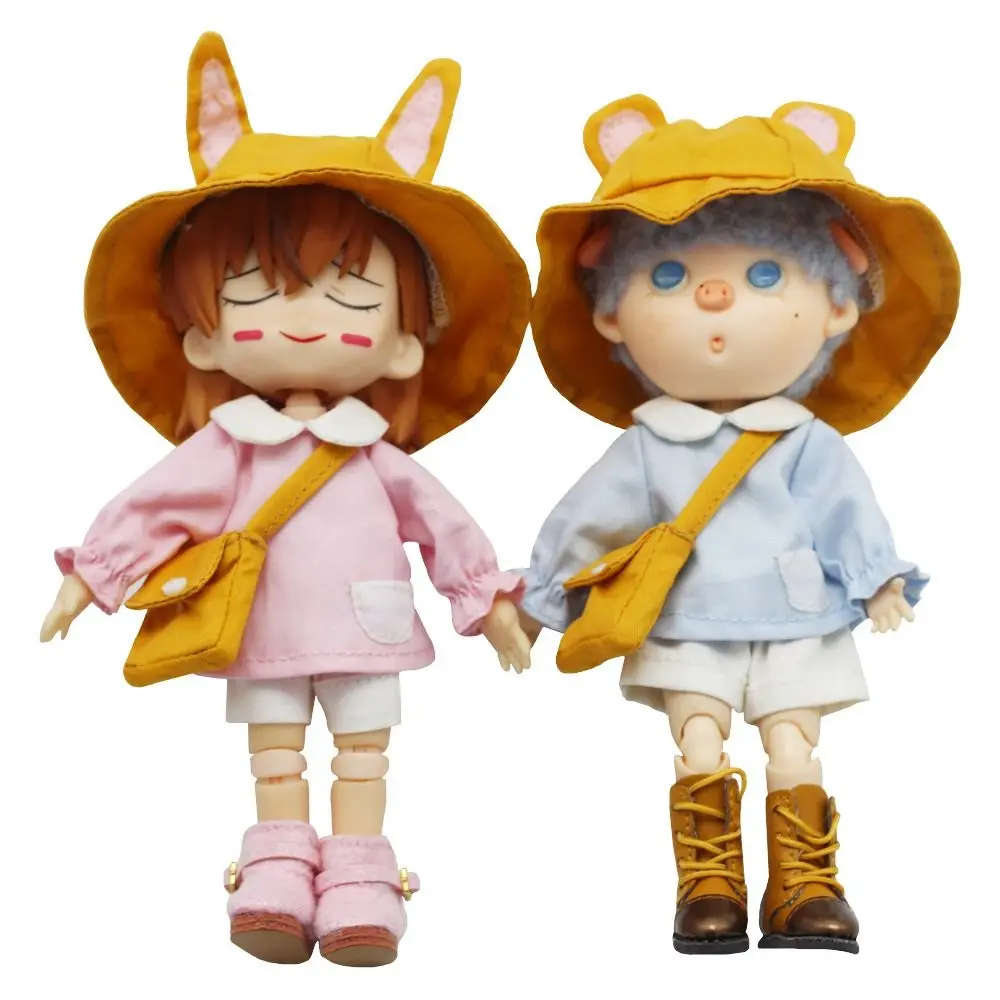 Ropa para muñeca Obitsu 11: sombrero pescador y orejas de oso - imagen 2
