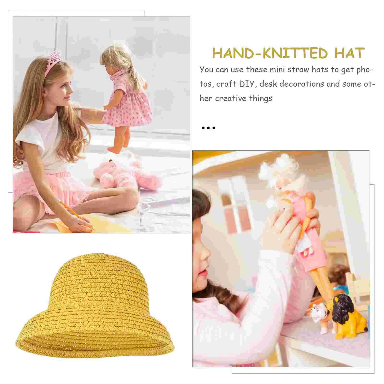 Accesorios de disfraz Mini sombreros en miniatura tejidos a mano de imitación - imagen 4