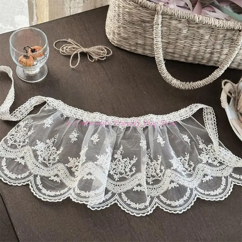 85ae infantil encaje delantal decorado tela cómoda adornos para ropa fiesta diaria - imagen 3