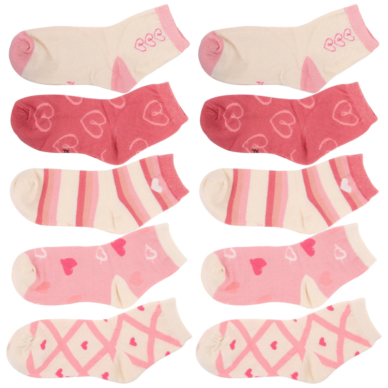 Pares de calcetines de algodón puro para niños, calcetines de tripulación en forma de corazón para niña, medias rosas de talla grande para Otoño e Invierno - imagen 3