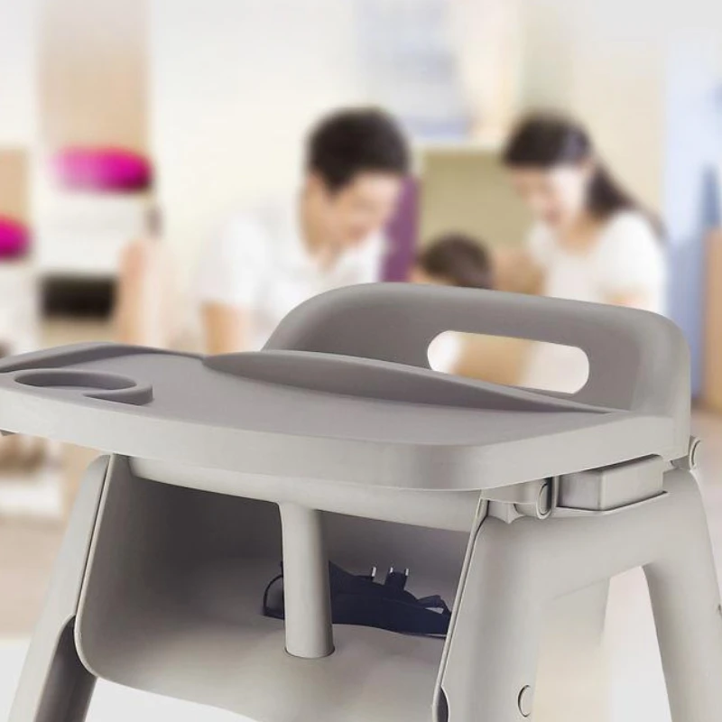 Silla de comedor para niños ajustable en altura con punta, trona de plástico portátil con ruedas de bloqueo, Base Triangular, alimentación resistente para niños pequeños - imagen 3