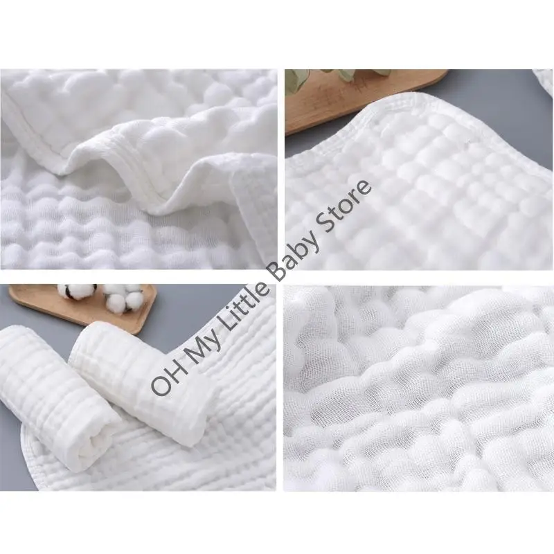 M76C Reversible Baby Bibs Skin-friendly Cotton Absorbent Feeding Bib for Infant - imagen 4