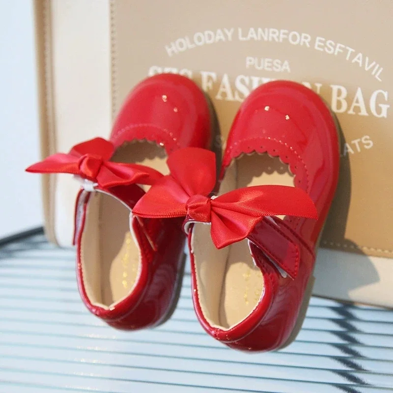 Zapatos de bebé niña primeros caminantes de cuero – arco princesa - imagen 3