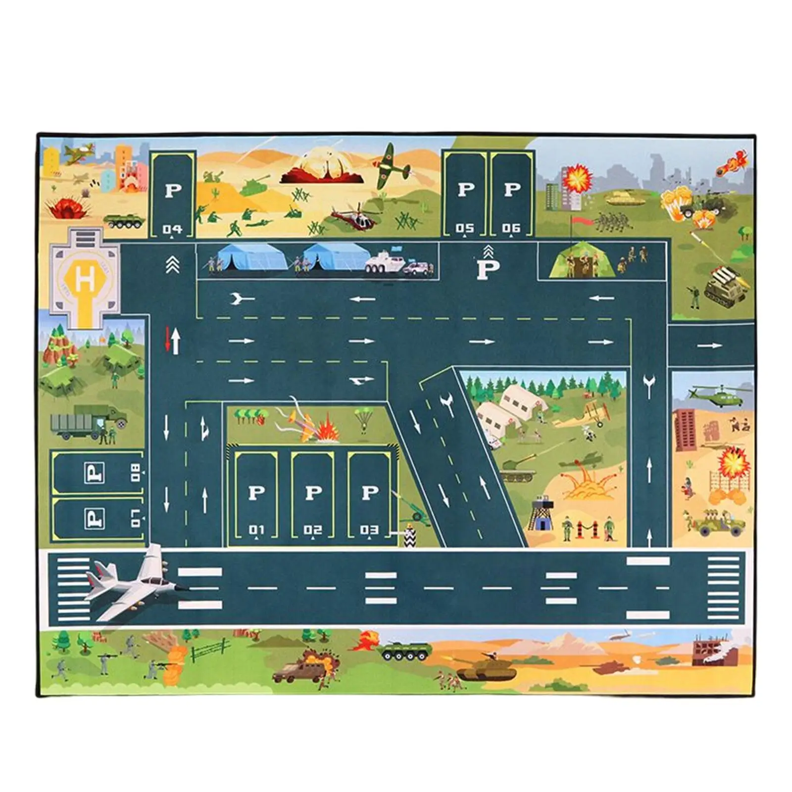 1/32 Scale Parking Mat City Road Traffic Street Play Mat Diecast Car Garage Non Slip Traffic Play Mat for Vehicle Scene Toy