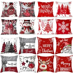 Funda de cojín navideña roja para niños – Decoración festiva