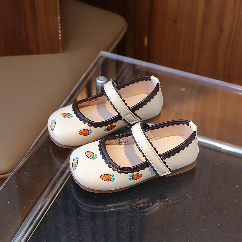 2025 zapatos para niñas primavera otoño zapatos de princesa para niñas fiesta boda niñas Oxfords zapatos de cuero PU negro, blanco - imagen 2