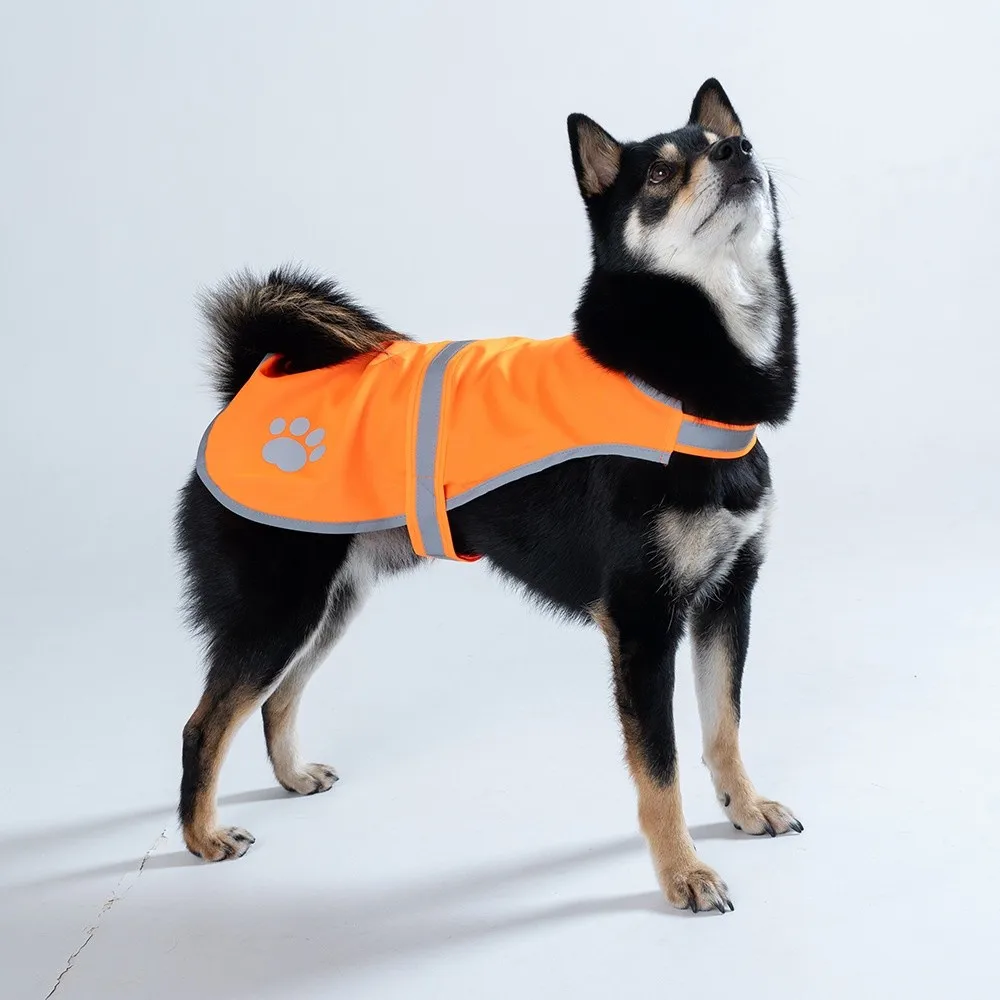 Chaleco de Seguridad Reflectante para Perros, Transpirable, Color Naranja Brillante, Chaqueta de Visibilidad para Cachorros, Ropa Fluorescente Protectora Ajustable para Mascotas - imagen 2