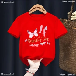 Camiseta personalizada con mariposas para niña de verano