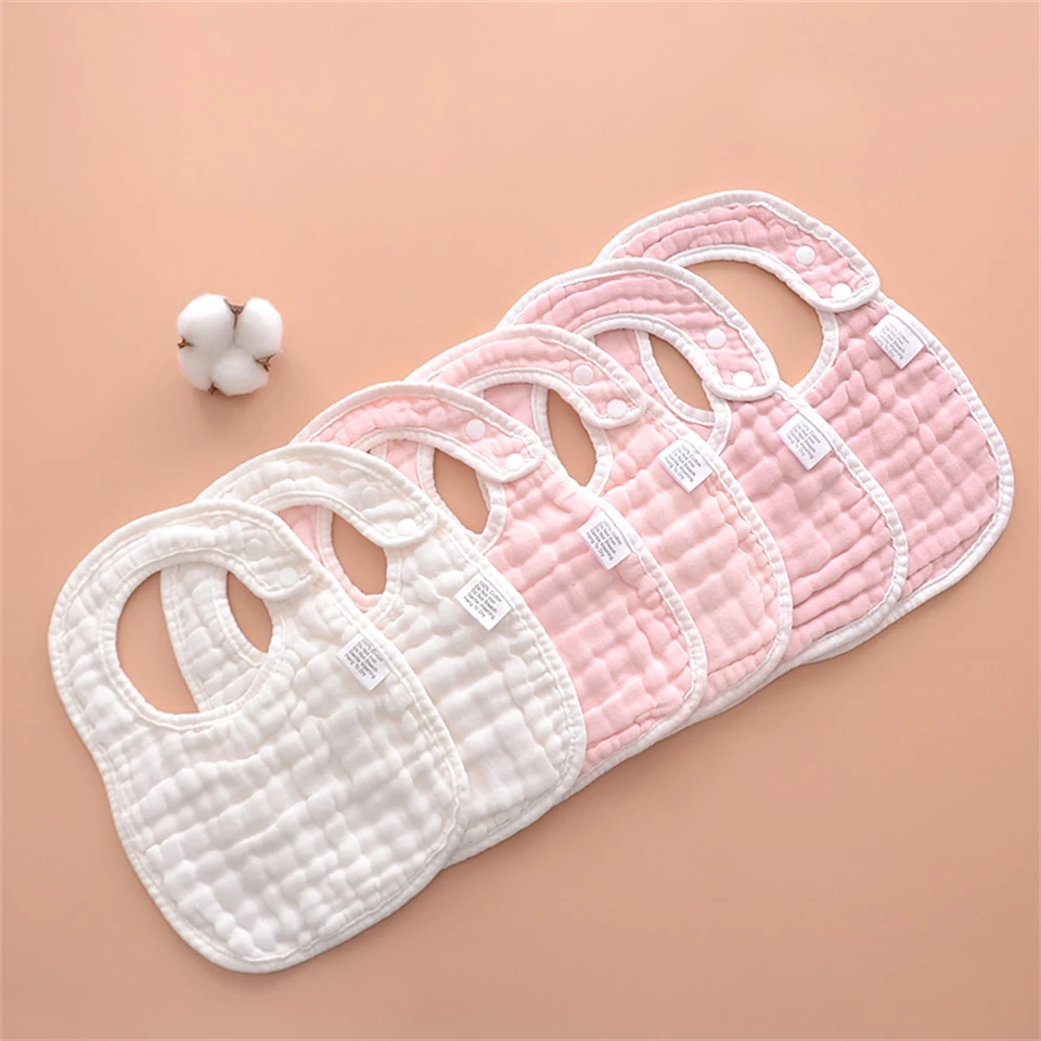6 unids/set Baberos para bebé, toalla para Saliva, gasa suave, paño de absorción de algodón, eructo en forma de U, Baberos de alimentación ajustables para niños, cosas para comer para bebés - imagen 2