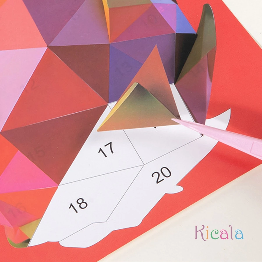 Puzzle geométrico 3D con pegatinas - Juguete educativo para niños