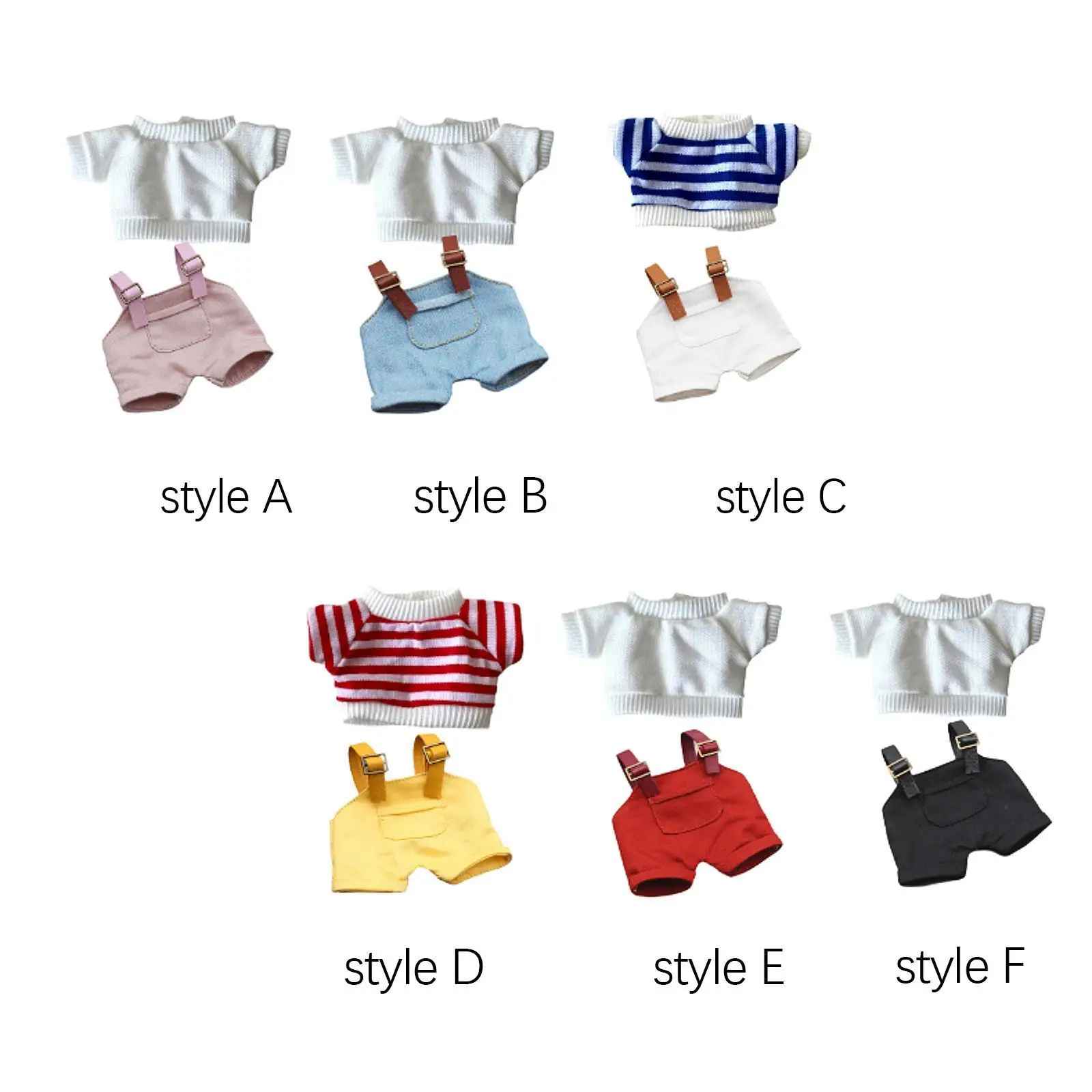 Plush Doll Clothes for 15cm 17cm Doll Pretend Play Cute Doll Clothes Doll Outfit Toy Clothing Accessories for Pendant Doll Kids