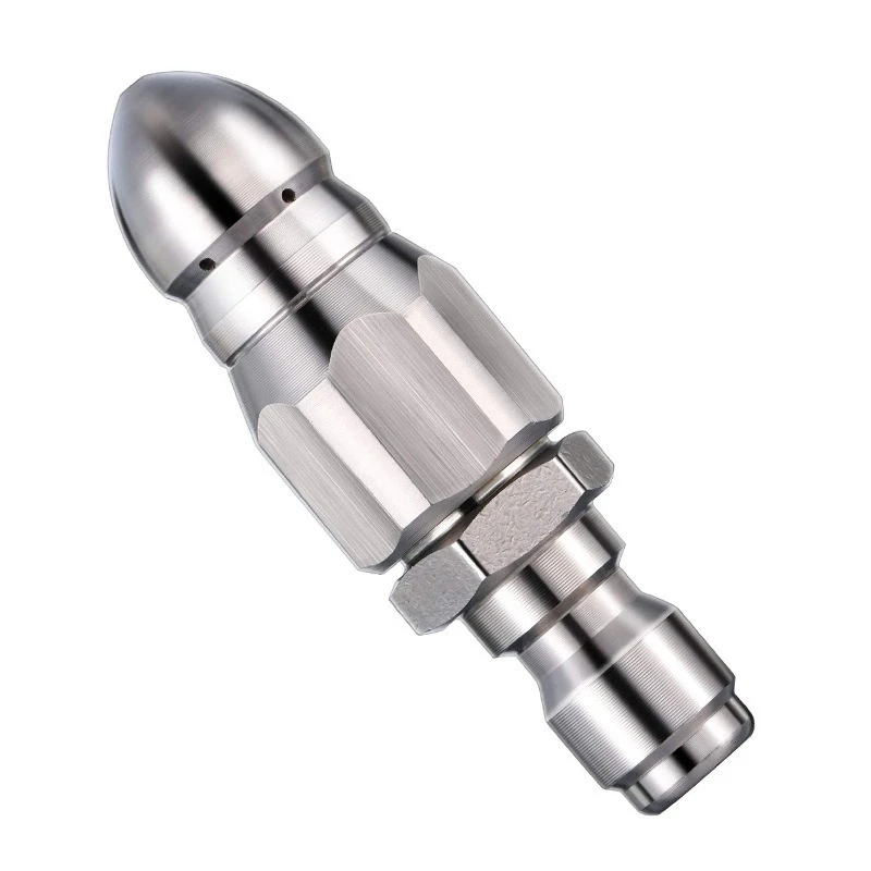 Limpiador de alcantarillado de alta presión de conexión rápida de 1/4 "de acero inoxidable, boquilla de cabezal de Pagoda y ratón, 1 accesorio para lavadora de coche delantera + 6 trasera