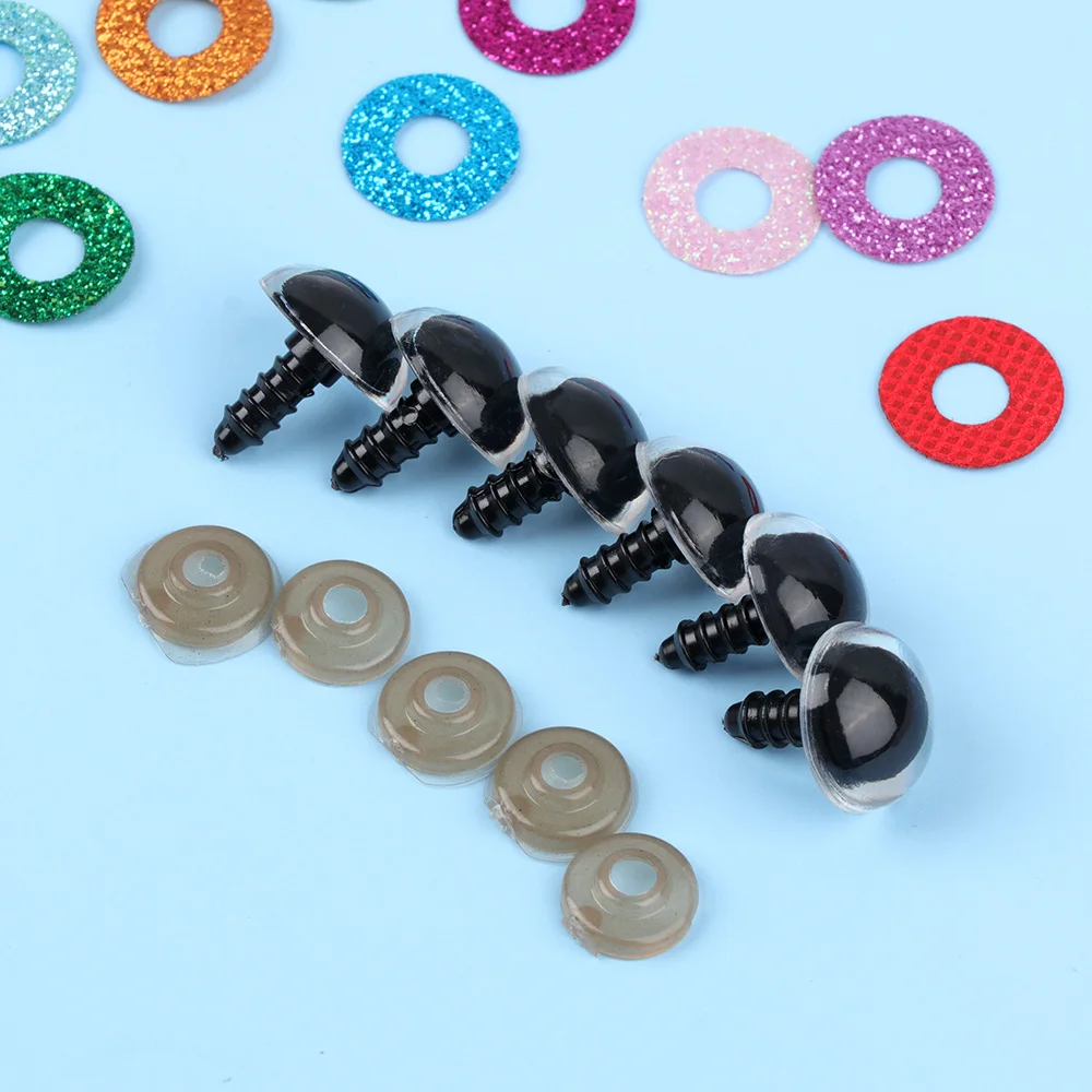 Ojos de cristal con purpurina de seguridad de plástico, coloridos, para juguetes, manualidades, animales, muñecas de ganchillo Amigurumi, 16mm, 18mm, 20mm, 24mm, 5 pares