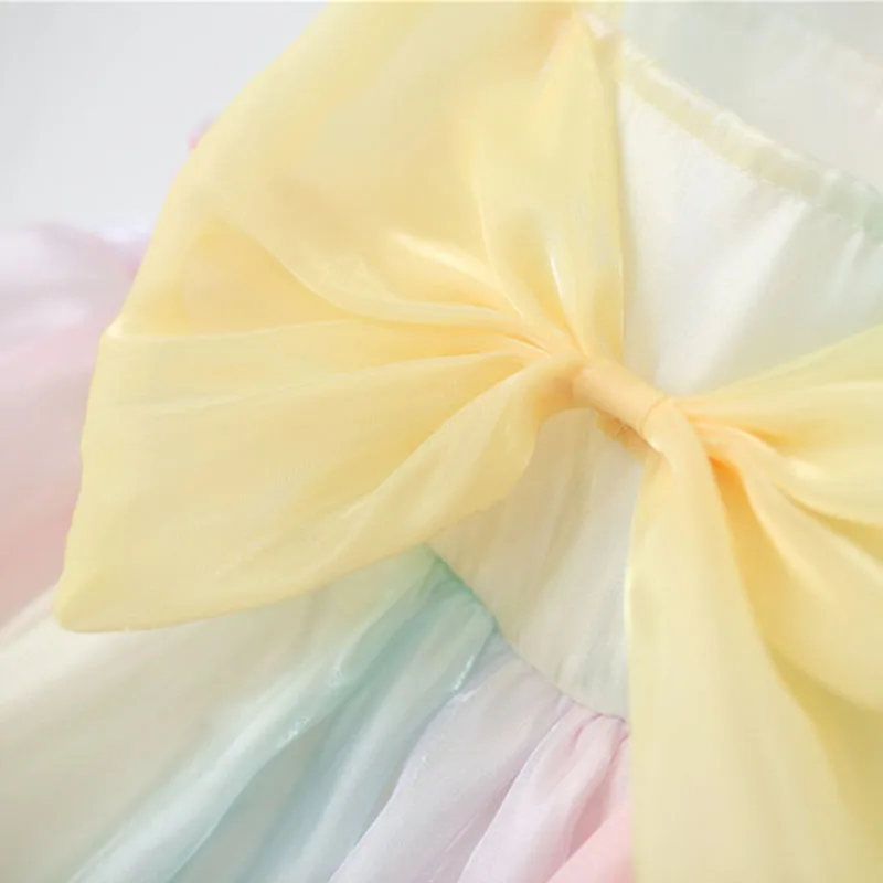 Conjuntos de 2 piezas de verano para bebés, ropa para niños, moda coreana para niñas, vestidos de lujo sin mangas con bonito lazo + vestido de princesa con sombrero para el sol B131 - imagen 3