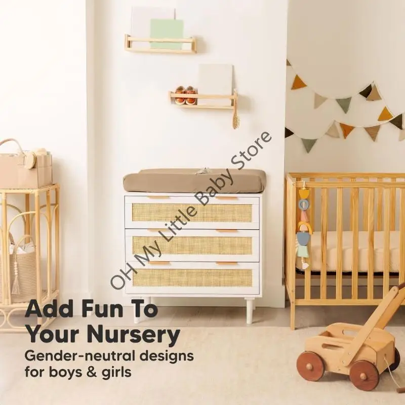 M76C 2 piezas, funda para cambiador pañales suave y transpirable con diseño elástico, fácil instalación para cambiador - imagen 4