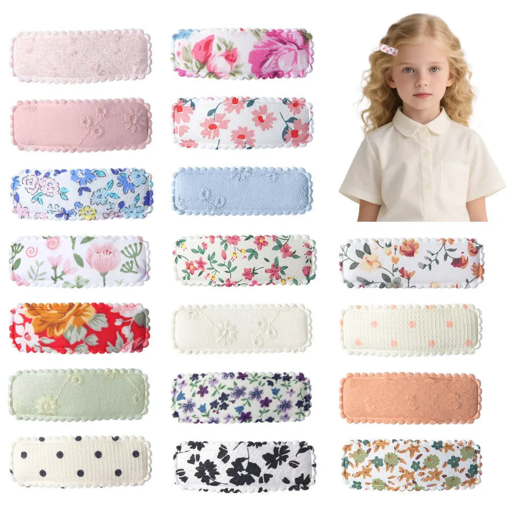 Pinzas de tela con flores para el cabello niñas - imagen 2