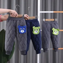 Nueva ropa de Otoño Invierno para bebés, pantalones cálidos gruesos de dibujos animados para niñas, ropa para niños pequeños, pantalones para niños, ropa deportiva infantil