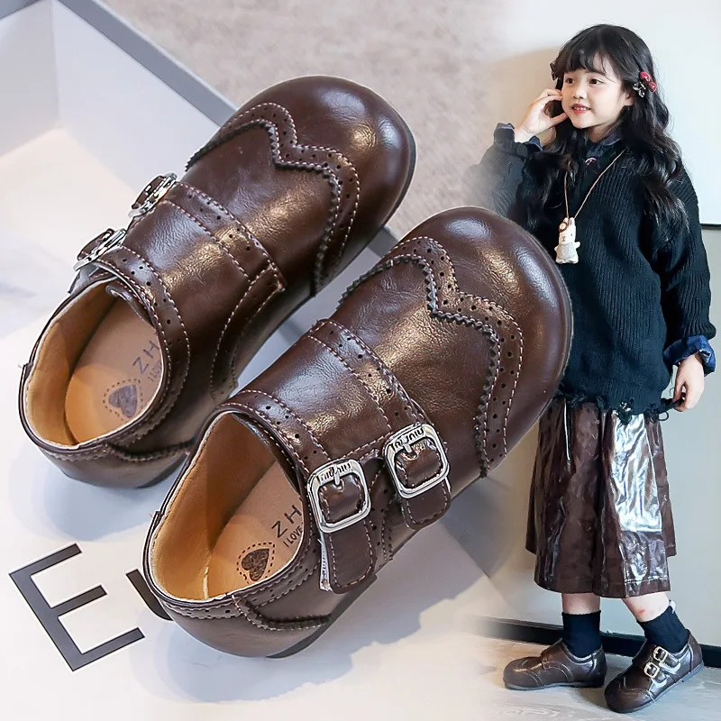 Mocasines infantiles antideslizantes estilo británico plano retro - imagen 5