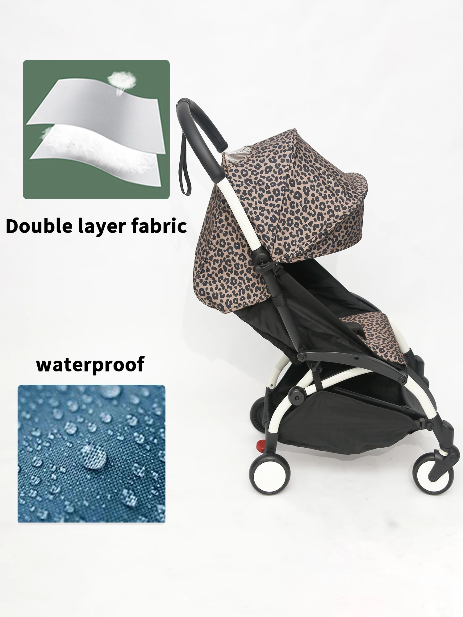 6 + dosel y colchón aptos para YOYO3 YOYO2 YOYA tela gruesa impermeable estampado de leopardo sombrilla cojín accesorios de cochecito de bebé - imagen 3