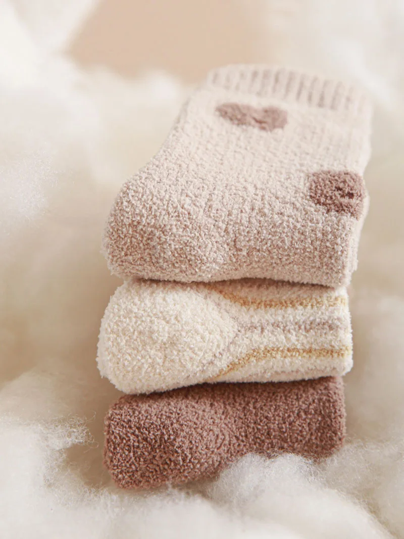 3 pares por lote de calcetines de invierno para niños en tubo 0-5T calcetines cálidos acolchados de lana para niños calcetines gruesos de animales de dibujos animados calcetines para niñas - imagen 3