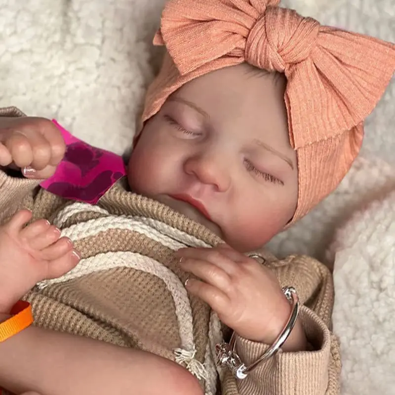 Levi – Muñeca reborn de vinilo con piel realista, bebé recién nacido