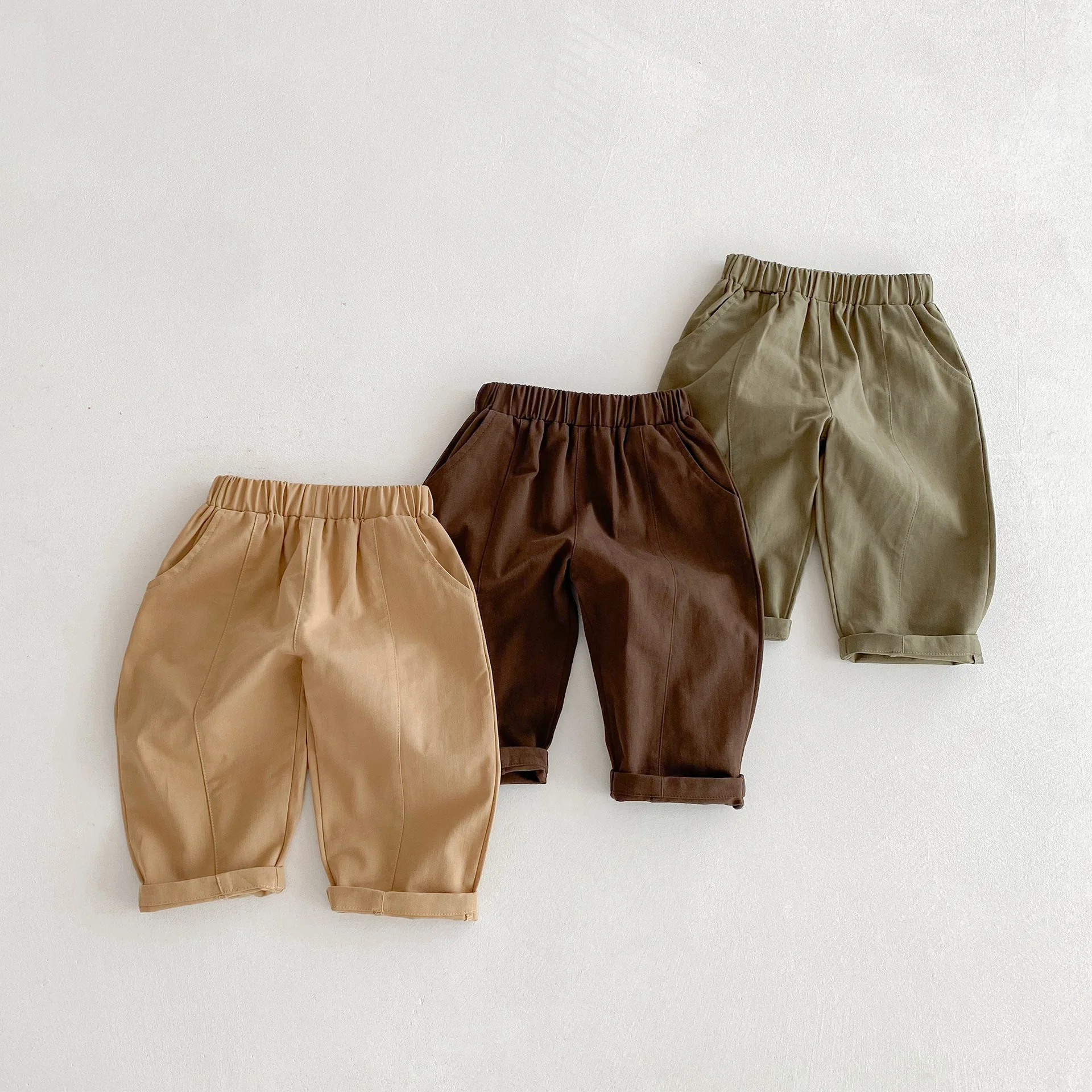 Pantalones largos infantiles de algodón suave unisex - imagen 5