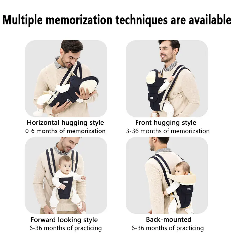 Taburete de cintura para bebé para las cuatro estaciones, correa de transporte multifuncional para niños pequeños, sujeción para viajes al aire libre, parte delantera y trasera Universal - imagen 4