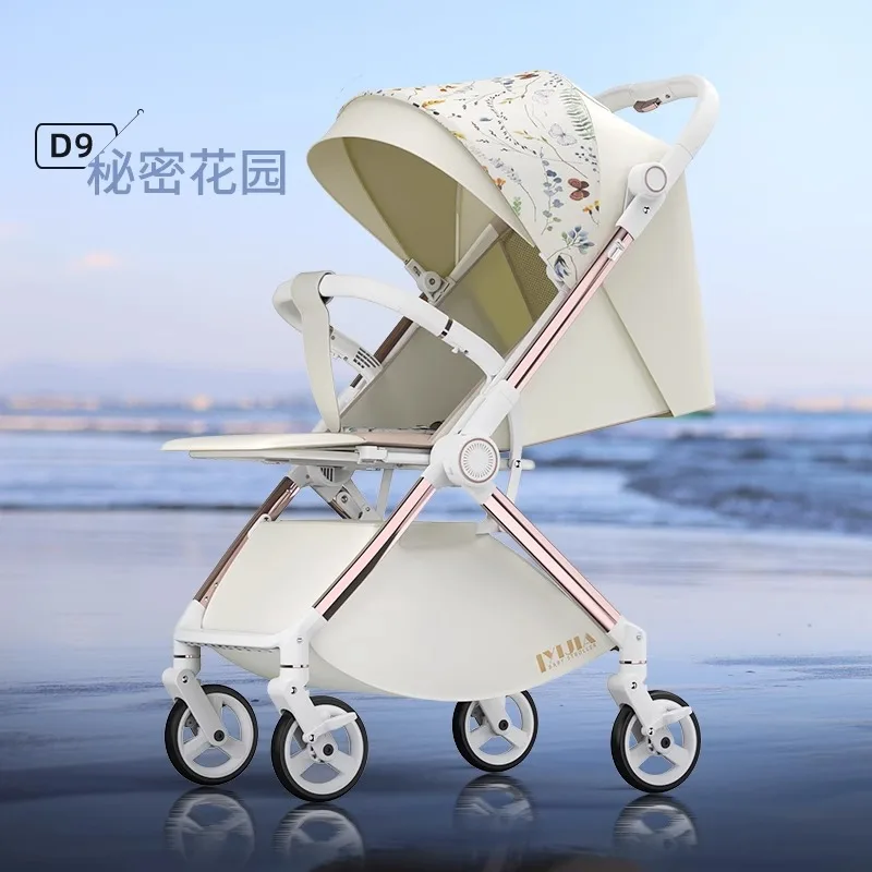 Cochecito de bebé de alto paisaje, asiento bidireccional, tumbado, ligero, plegable, cochecito de bebé Reversible - imagen 4