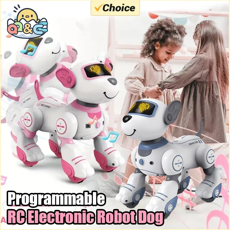 Machine intelligente amusante, Robot électronique pour chiens, chiot cascadeur, commande vocale, Programmable, sens tactile, chanson musicale, jouets pour enfants, cadeaux