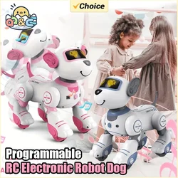Perro robot interactivo con comando de voz y música para niños