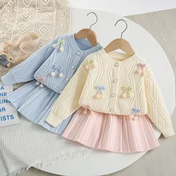 Conjunto niña MILANCEL suéter lazo caramelo y falda corta