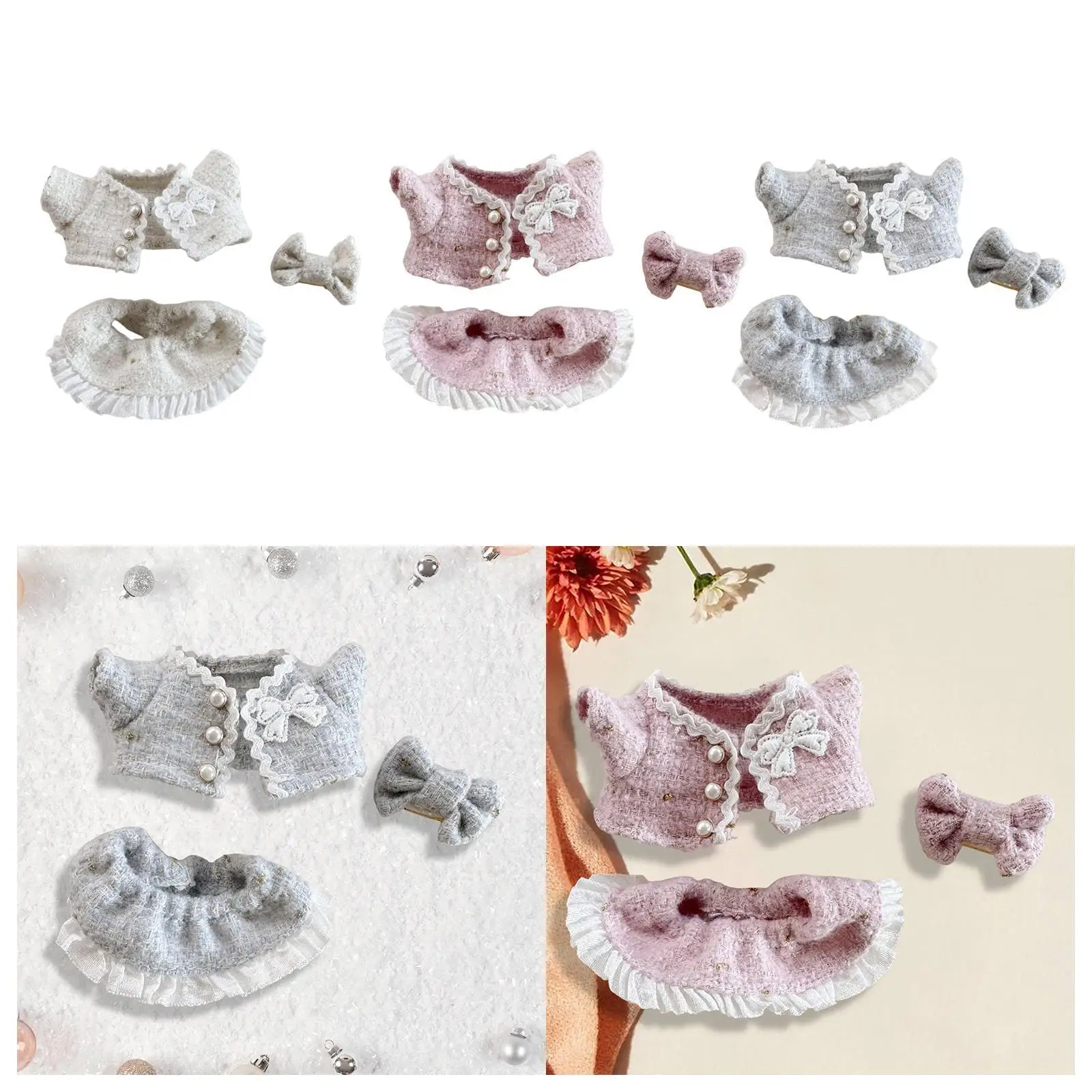 Doll Clothes Skirt Suit Doll Clothing Soft for Little Girls Adorable Pendant Doll Outfits Mini Doll Clothes for 6.69inch Doll