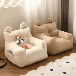 Sofá infantil sherpa con bolsillo – Asiento cómodo para niños