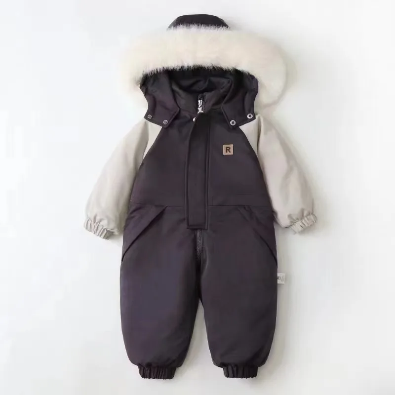 Combinaison de Ski d'hiver pour bébé, combinaison épaisse pour bébé, nouvelle mode, ensemble de vêtements pour enfants, imperméable, combinaison de neige chaude pour garçons et filles - imagen 2